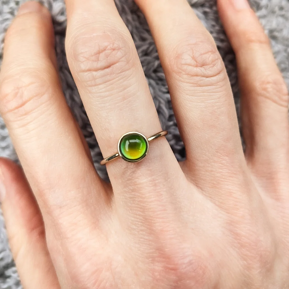 🦋LAST🦋 NWT Honeycat Jewelry 18k Gold Plated Mini Mood Ring, Size 7